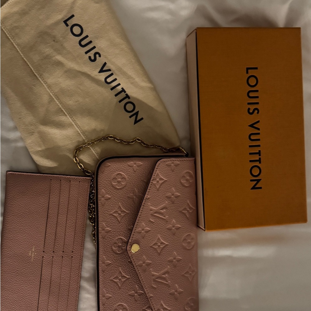 Louis Vuitton Pink Monogram Chain Crossbody Wallet